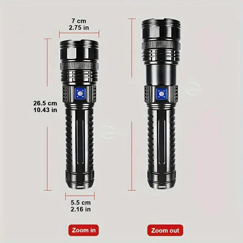 2-in-1 Rechargeable LED Flashlight & Power Bank
