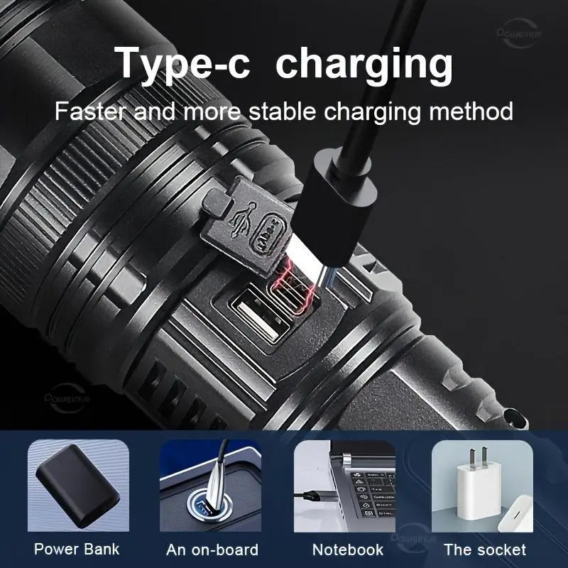 2-in-1 Rechargeable LED Flashlight & Power Bank