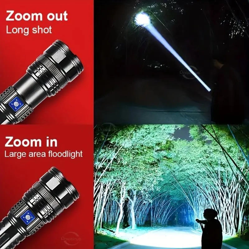 2-in-1 Rechargeable LED Flashlight & Power Bank